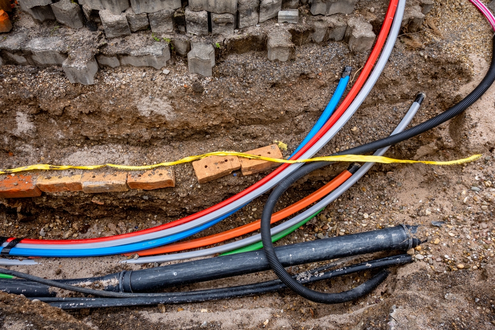 Cable,Laying,In,The,New,Construction,Area
